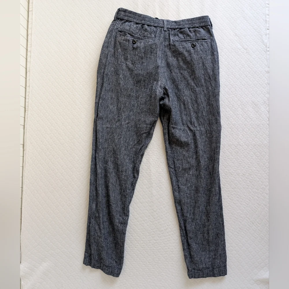 Banana Republic Men's Athletic Fit Tapered Pants, Linen Blend, Blue 30x32